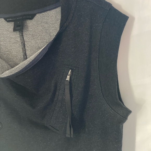 Marc By Marc Jacobs women’s gray shimmer 3/4 button down pull over vest NWOT - Picture 14 of 16